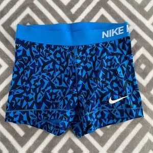 Nike Pro Blue Spandex Geometric Small